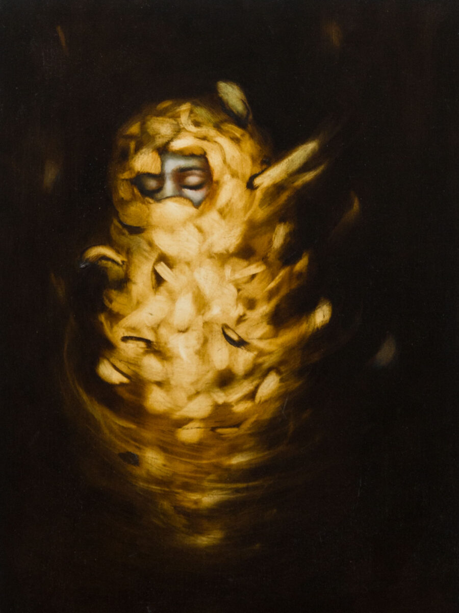 Nest, 2024 · Öl auf Holz · 40 × 30 cm