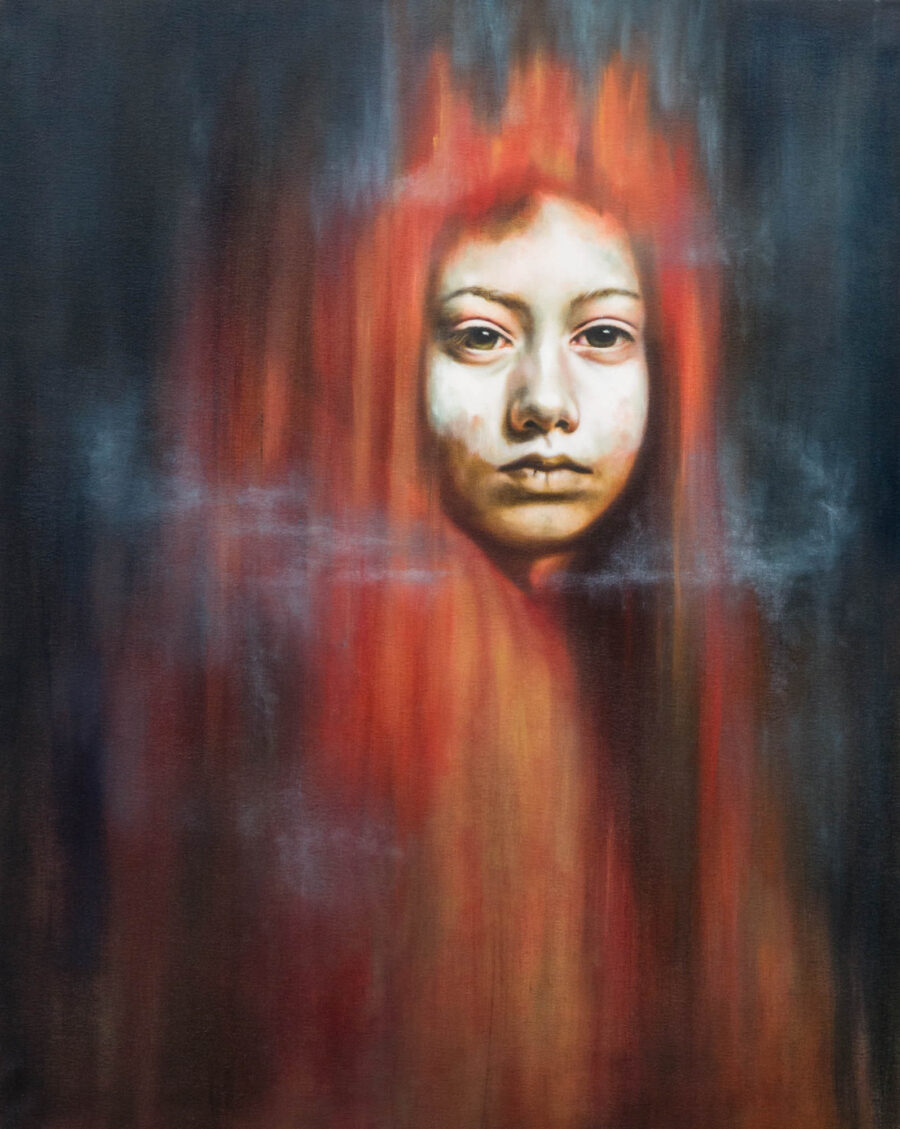Schimmergrenze, 2022 · Öl auf Leinwand · 100 × 80 cm
