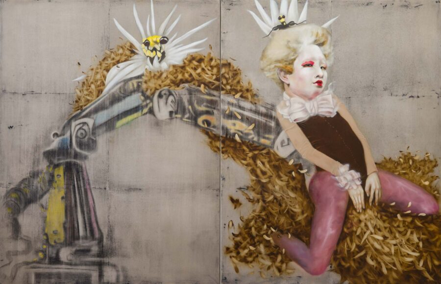 Wellenreiter, 2025 · Öl und Pigmente auf Leinwand · 130 × 200 cm