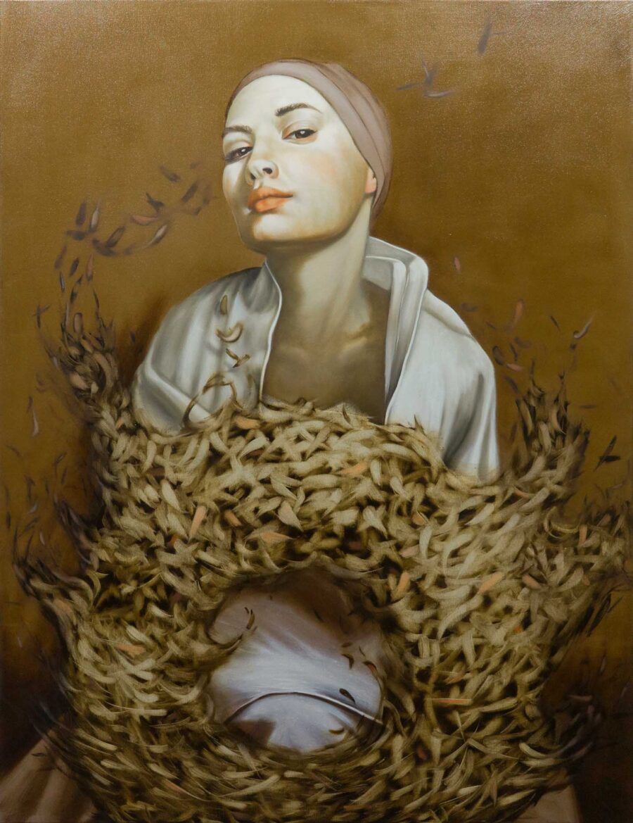 Yin (Das Schild), 2021 · Öl und Acryl auf Leinwand · 130 × 100 cm